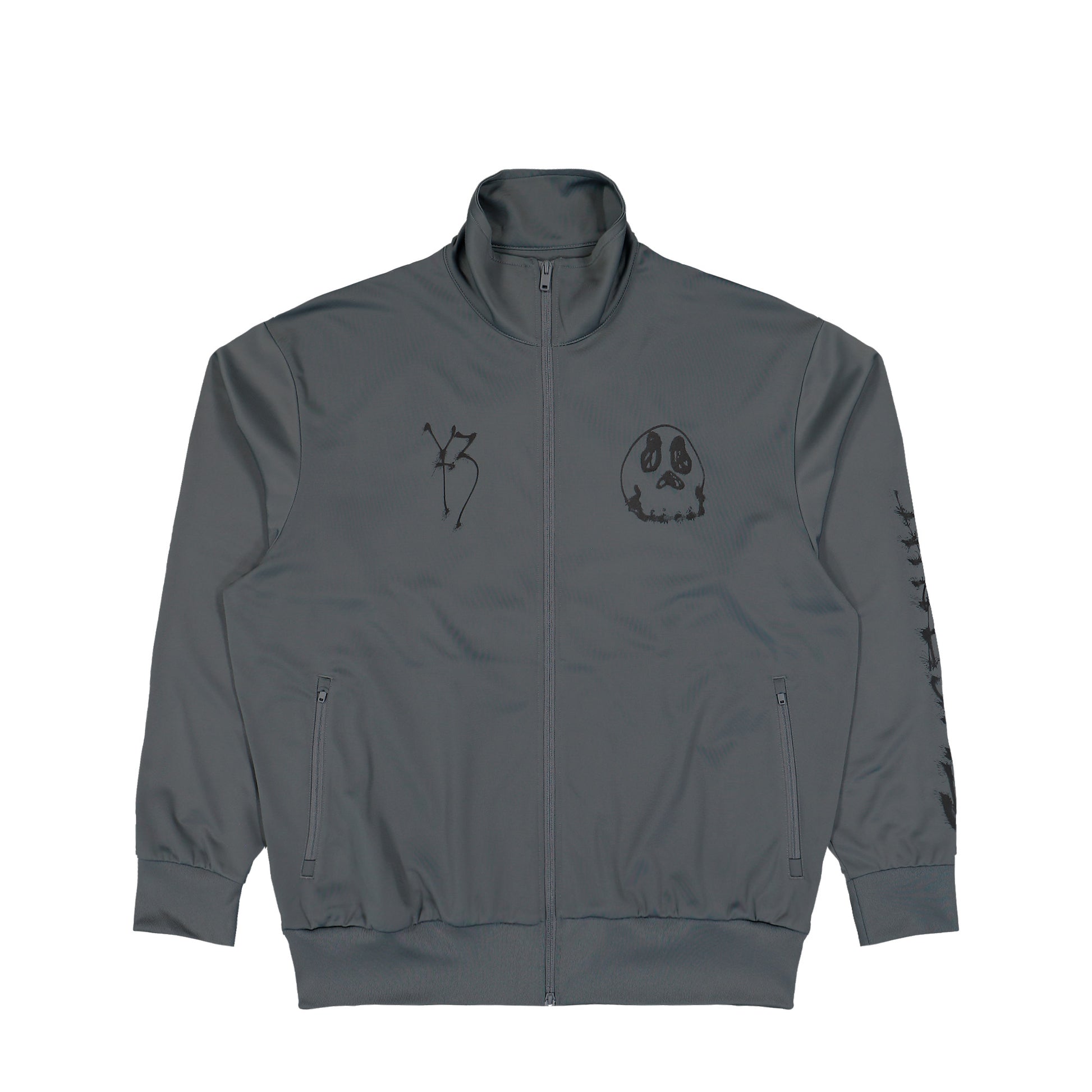Y-3 Chito Graphic Nylon Track Top Grey Five Track Jacket KW9237 Detail View 1 | GATE
