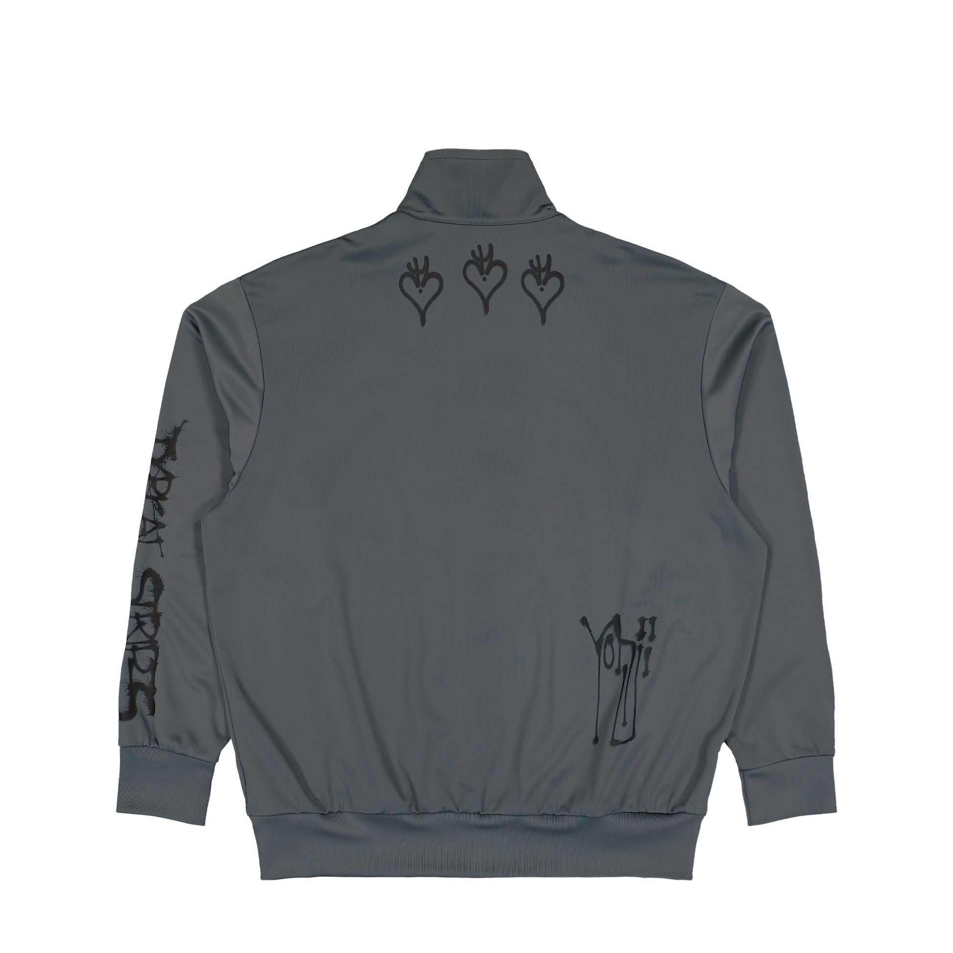 Y-3 Chito Graphic Nylon Track Top Grey Five Track Jacket KW9237 Detail View 2 | GATE
