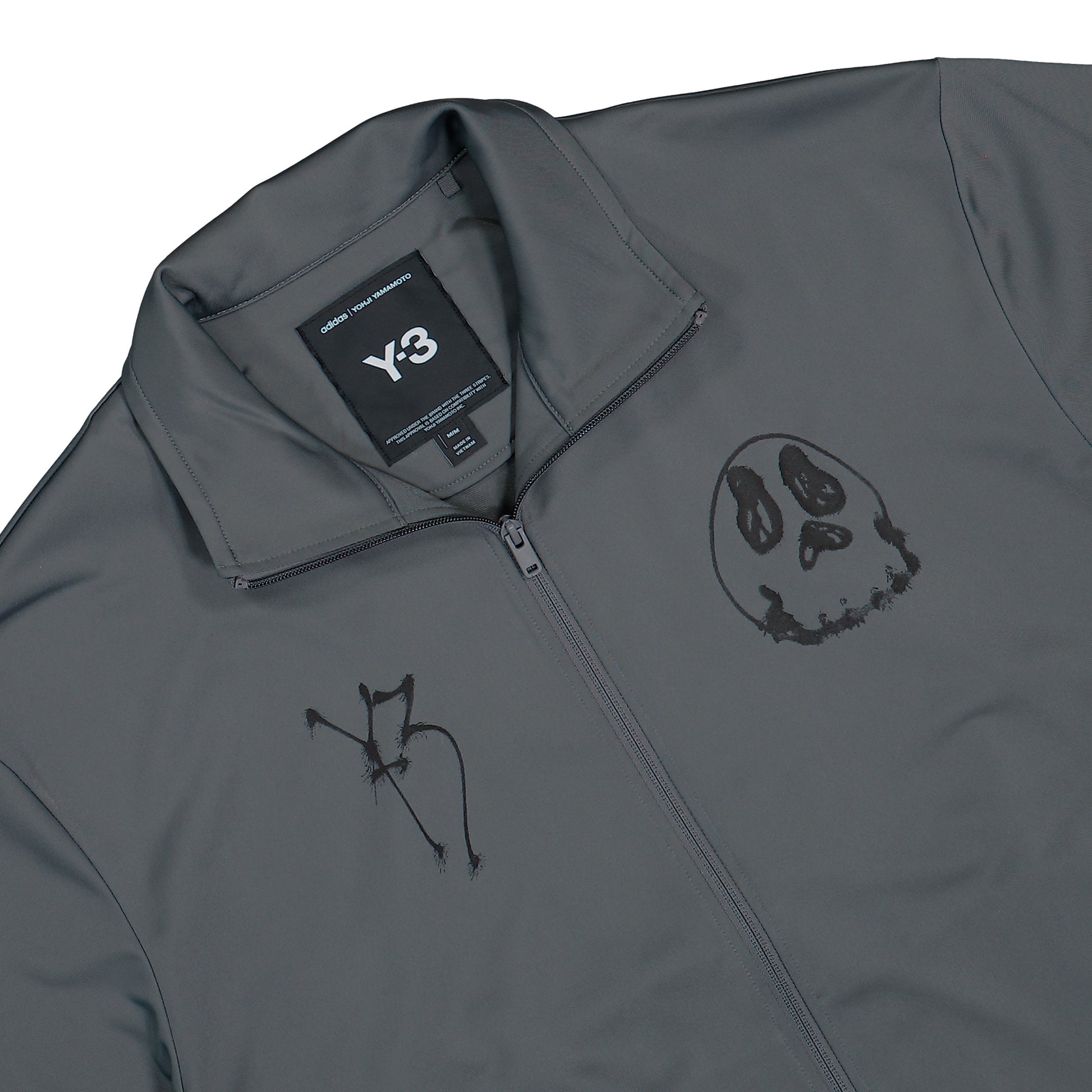 Y-3 Chito Graphic Nylon Track Top Grey Five Track Jacket KW9237 Detail View 3 | GATE
