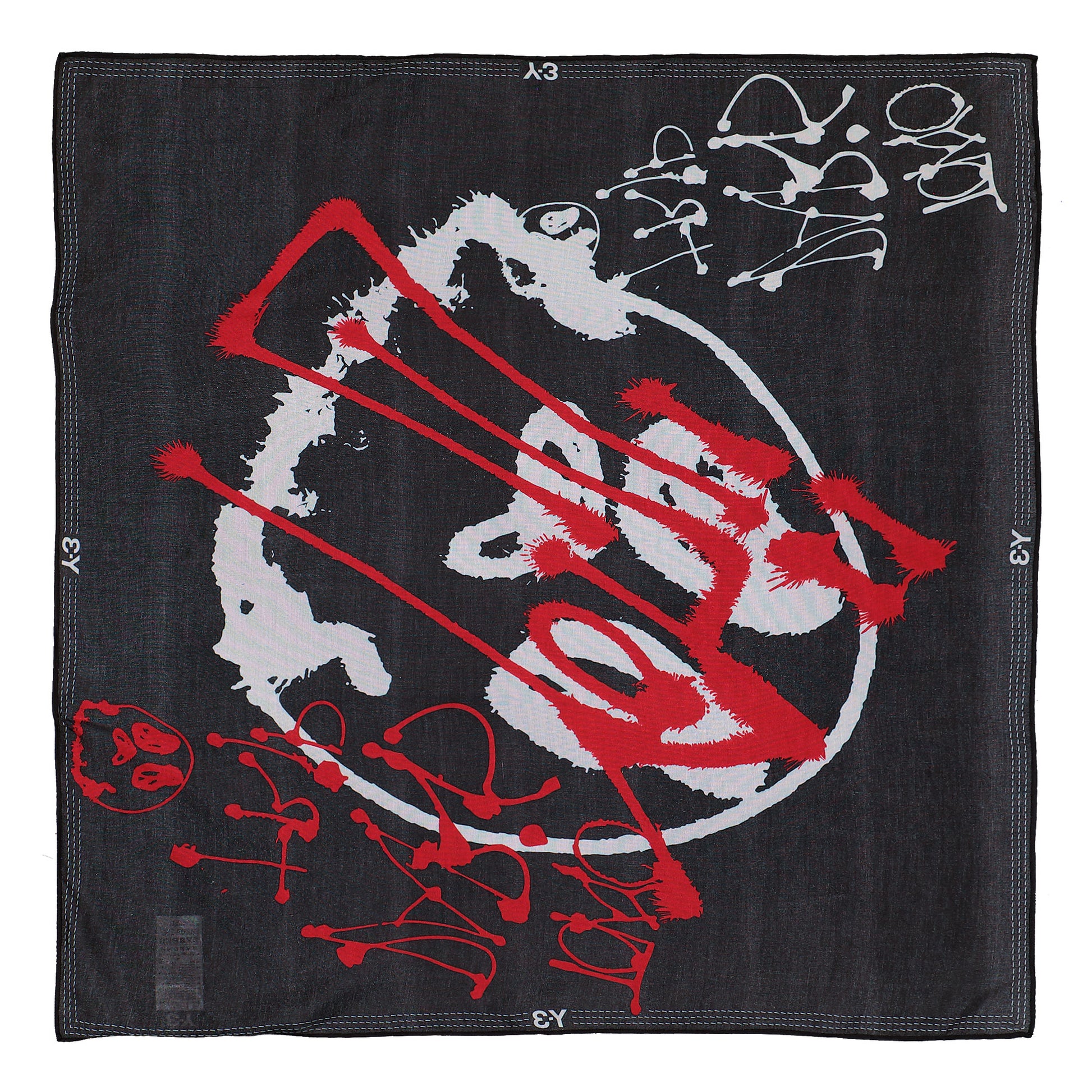 Y-3 Chito Graphic Scarf L Black Scarves KY0005 Detail View 1 | GATE