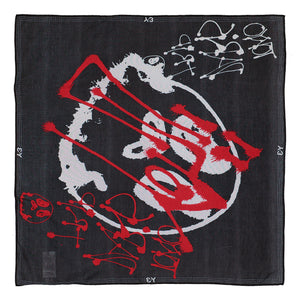 Y-3 Chito Graphic Scarf L Black Scarves KY0005 Detail View 1 | GATE