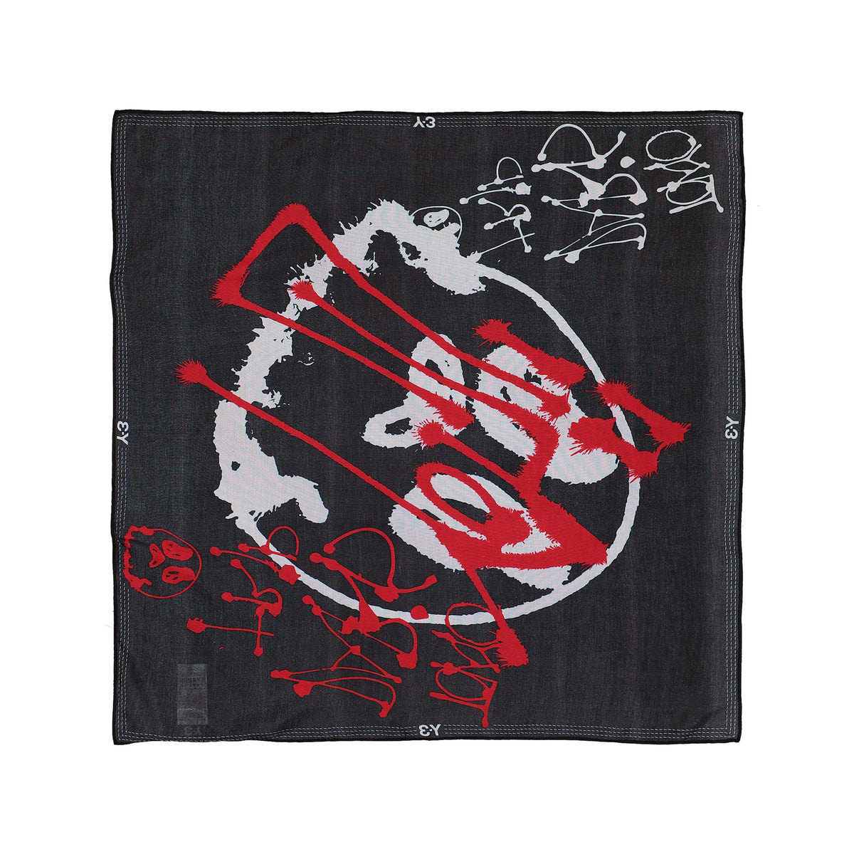 Y-3 Chito Graphic Scarf L Black Scarves KY0005 Detail View 1 | GATE