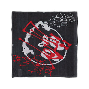 Y-3 Chito Graphic Scarf L Black Scarves KY0005 Detail View 1 | GATE