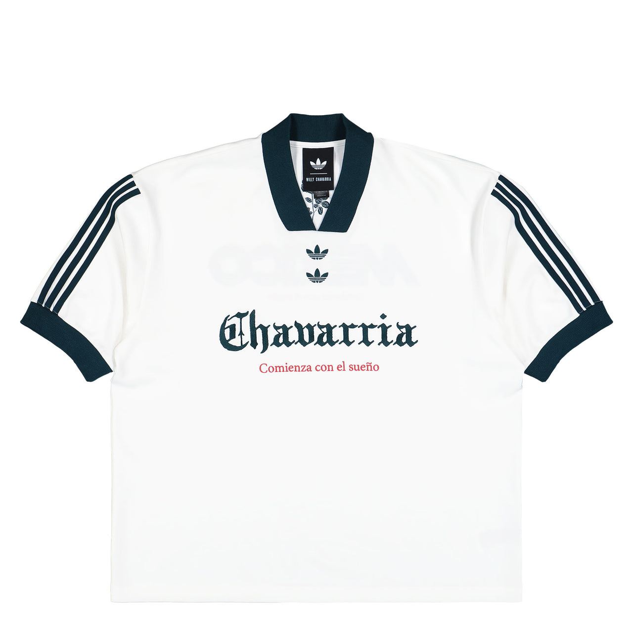 Willy Chavarria x adidas Soccer Tee  Off White T-Shirts KY7708 Detail View 1 | GATE
