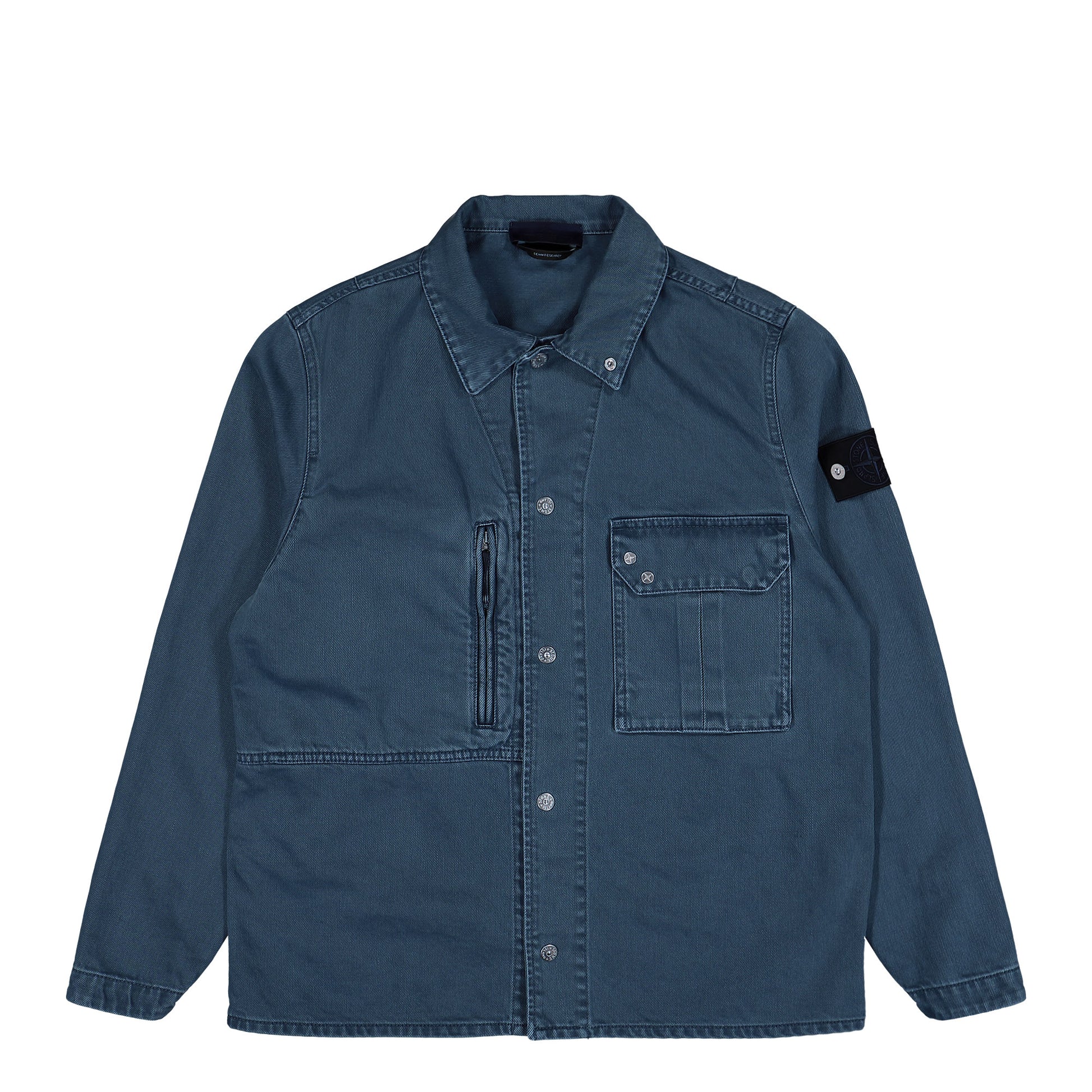 Stone Island Light Bull Denim Indigo TC Shirt Indigo  Shirts L1S141200001-S0J18 V0021 Detail View 1 | GATE
