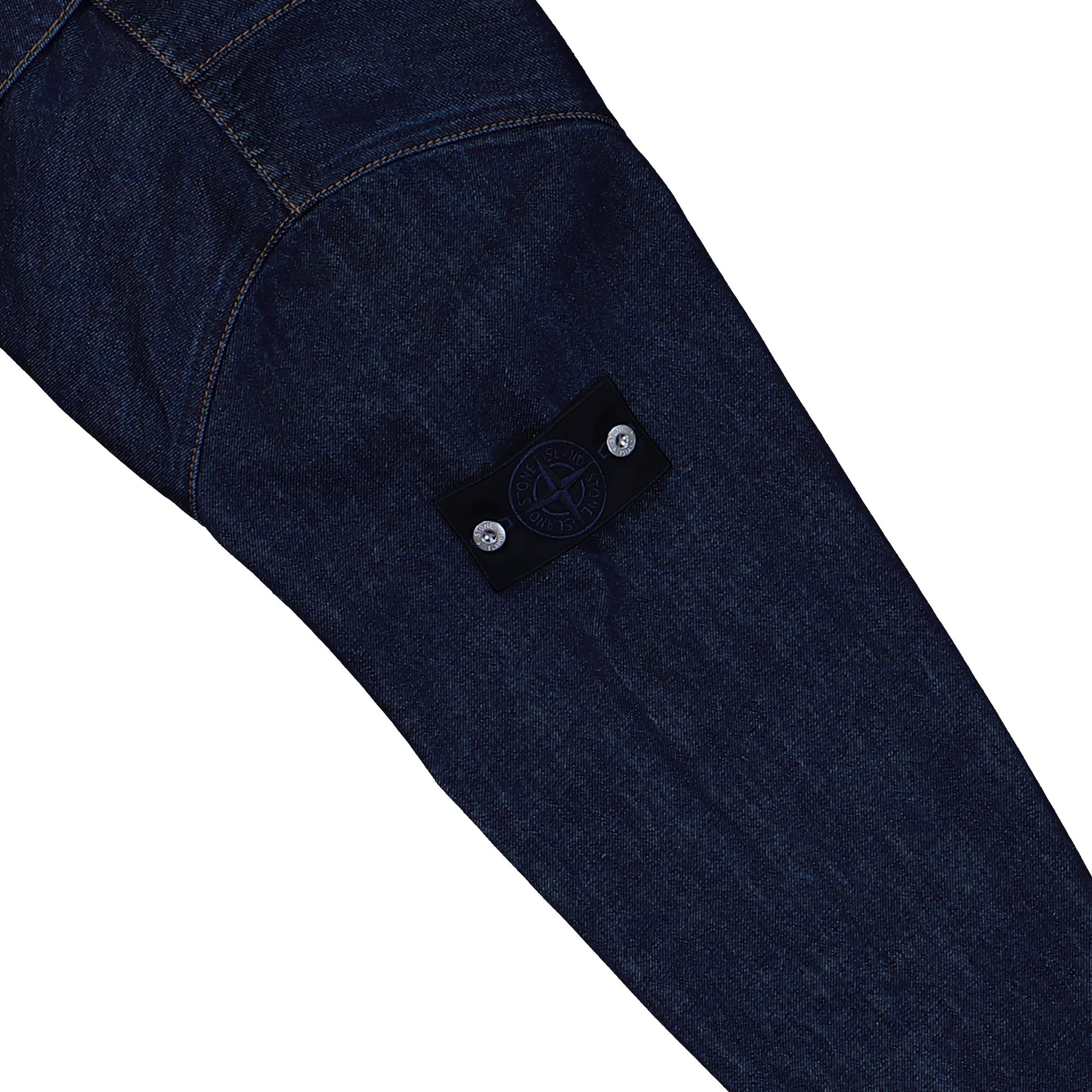 Stone Island Indigo Denim Rinsed Shirt Blue Rinse Shirts L1S141200002-S00J7-VJ201 Detail View 4 | GATE
