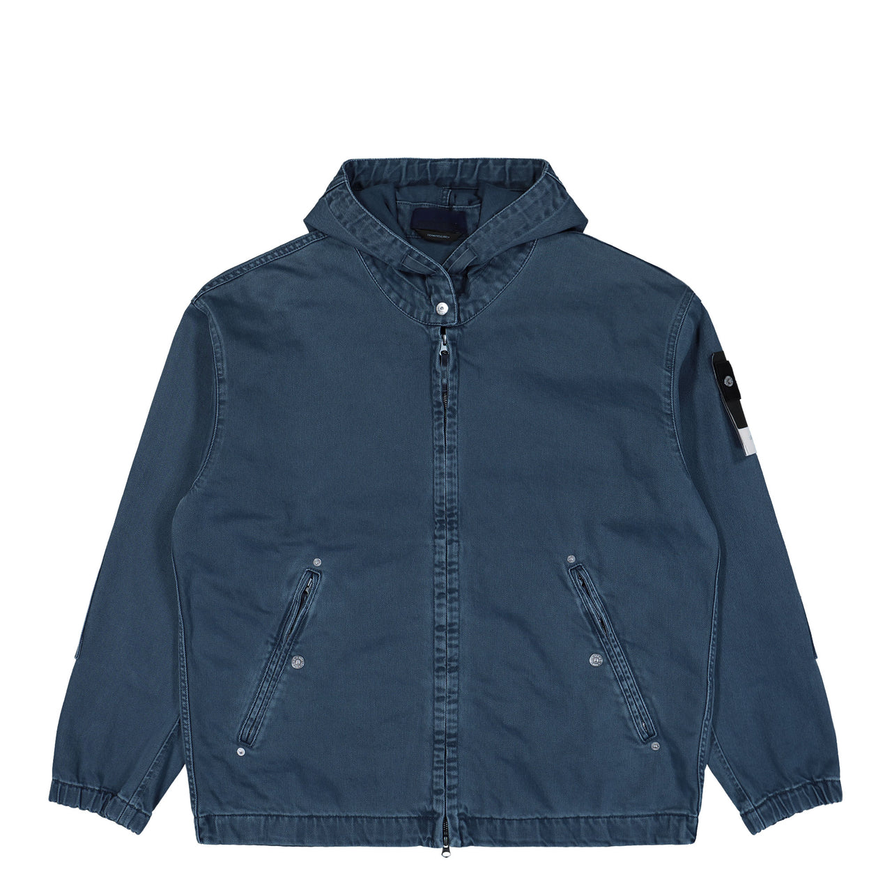 Stone Island Light Bull Denim Indigo-TC Short Parka Indigo  Parka L1S144100003-S0J18 V0021 Detail View 1 | GATE

