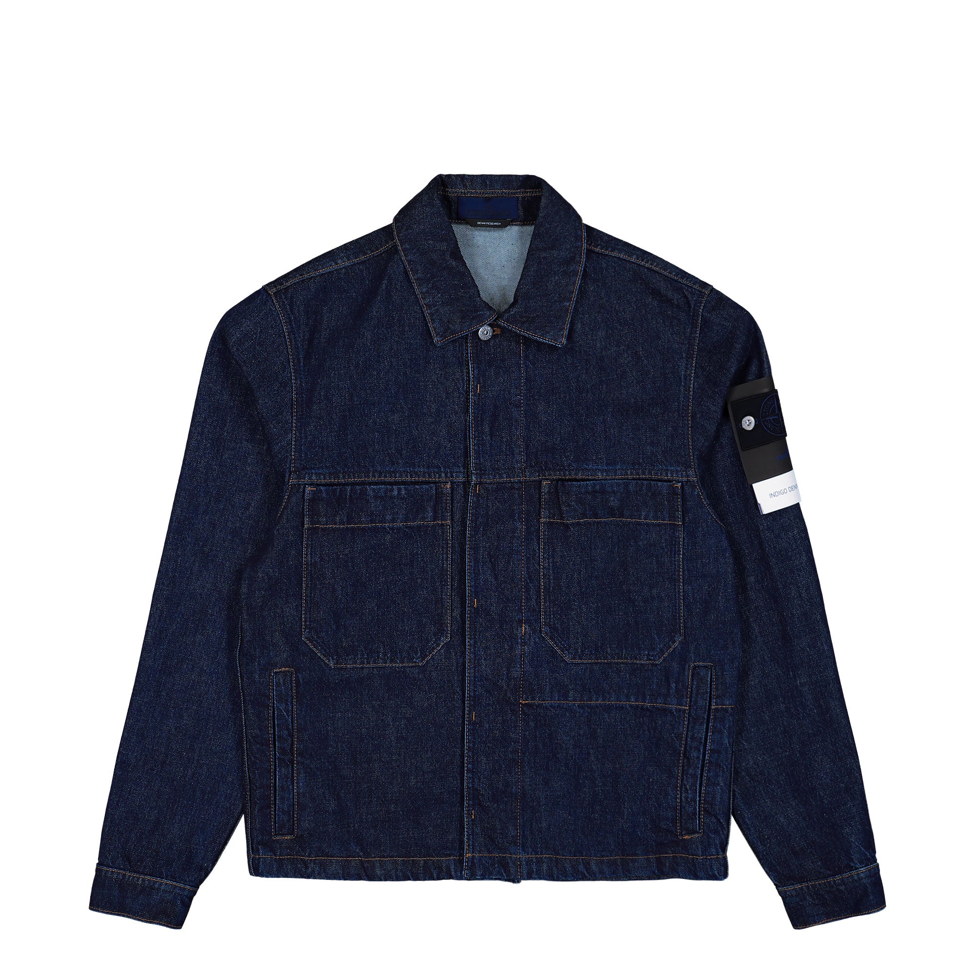 Indigo Denim Rinsed Biker Jacket | GATE
