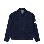 Stone Island Indigo Denim Rinsed Biker Jacket Blue Rinse Jackets L1S144100006-S00J7 VJ201 Detail View 1 | GATE
