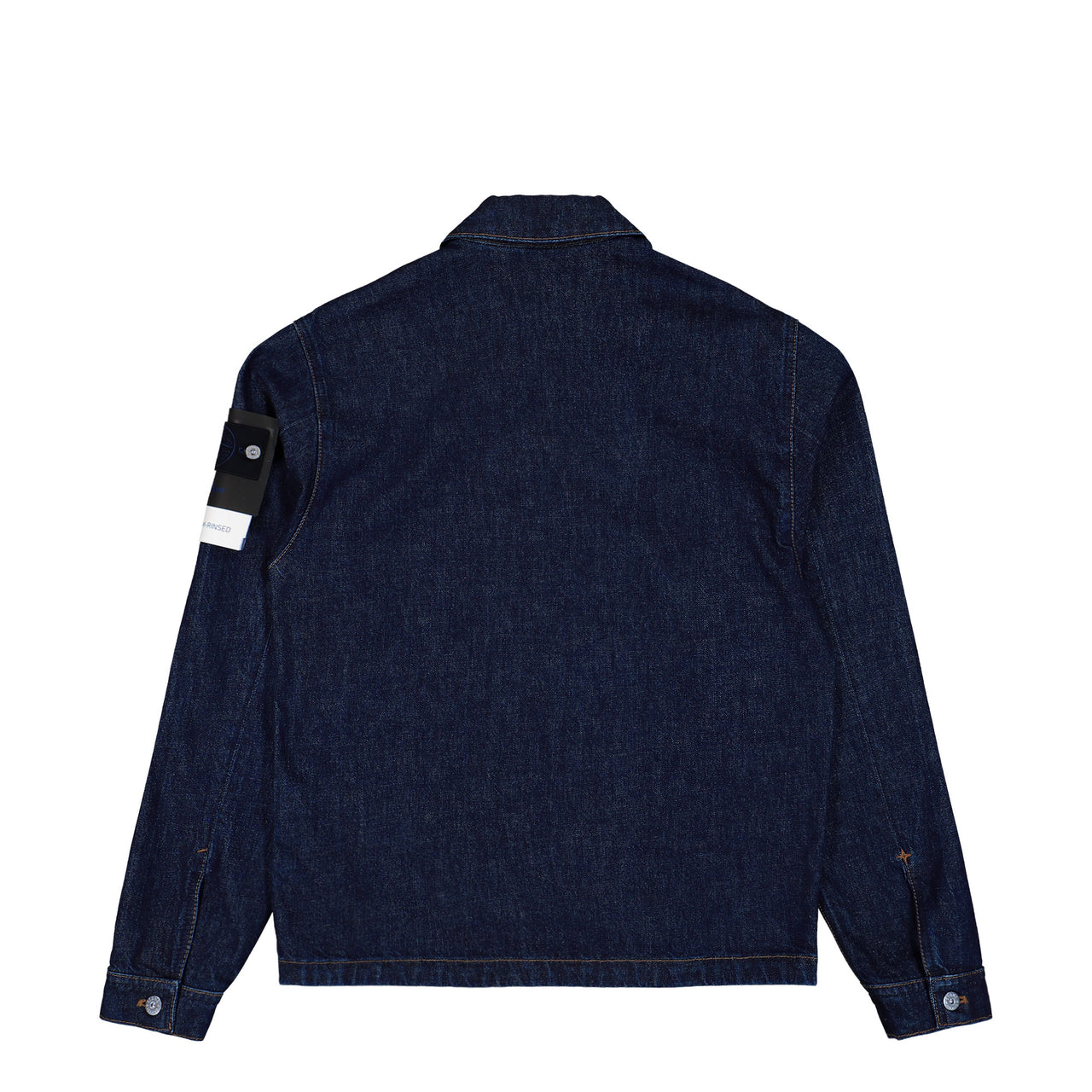 Stone Island Indigo Denim Rinsed Biker Jacket Blue Rinse Jackets L1S144100006-S00J7 VJ201 Detail View 1 | GATE
