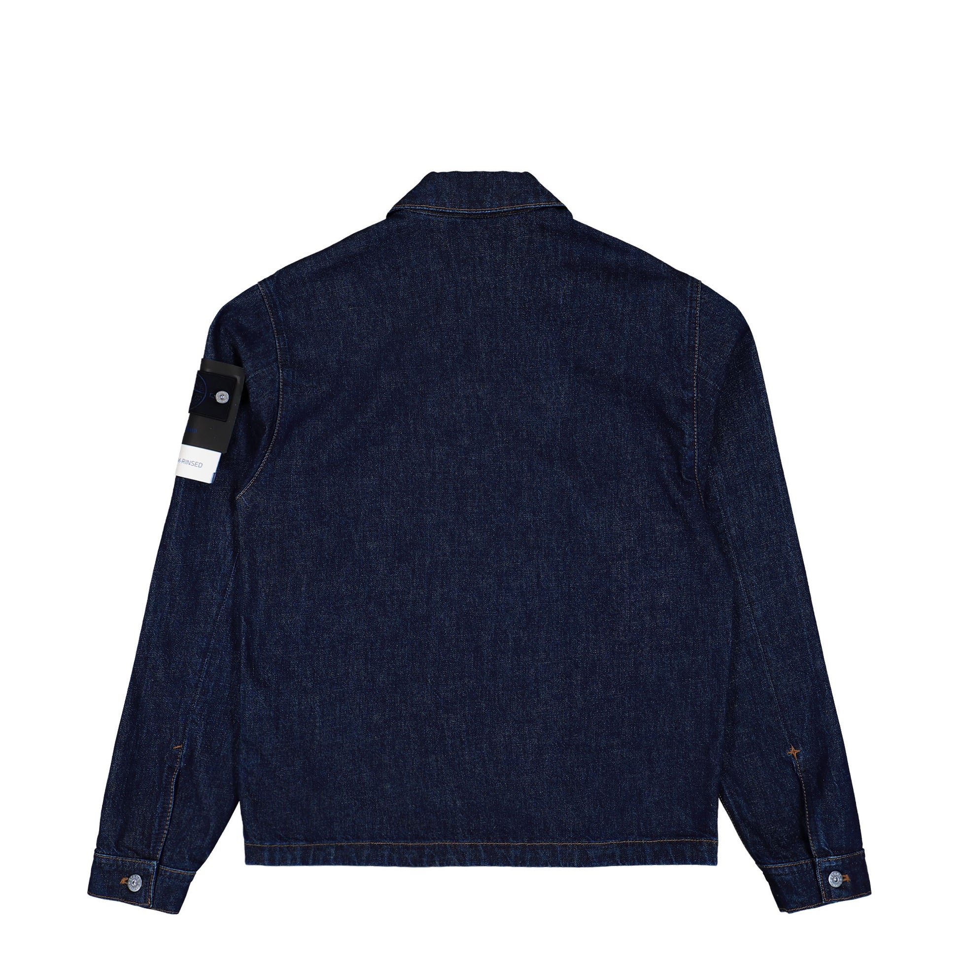 Stone Island Indigo Denim Rinsed Biker Jacket Blue Rinse Jackets L1S144100006-S00J7 VJ201 Detail View 2 | GATE
