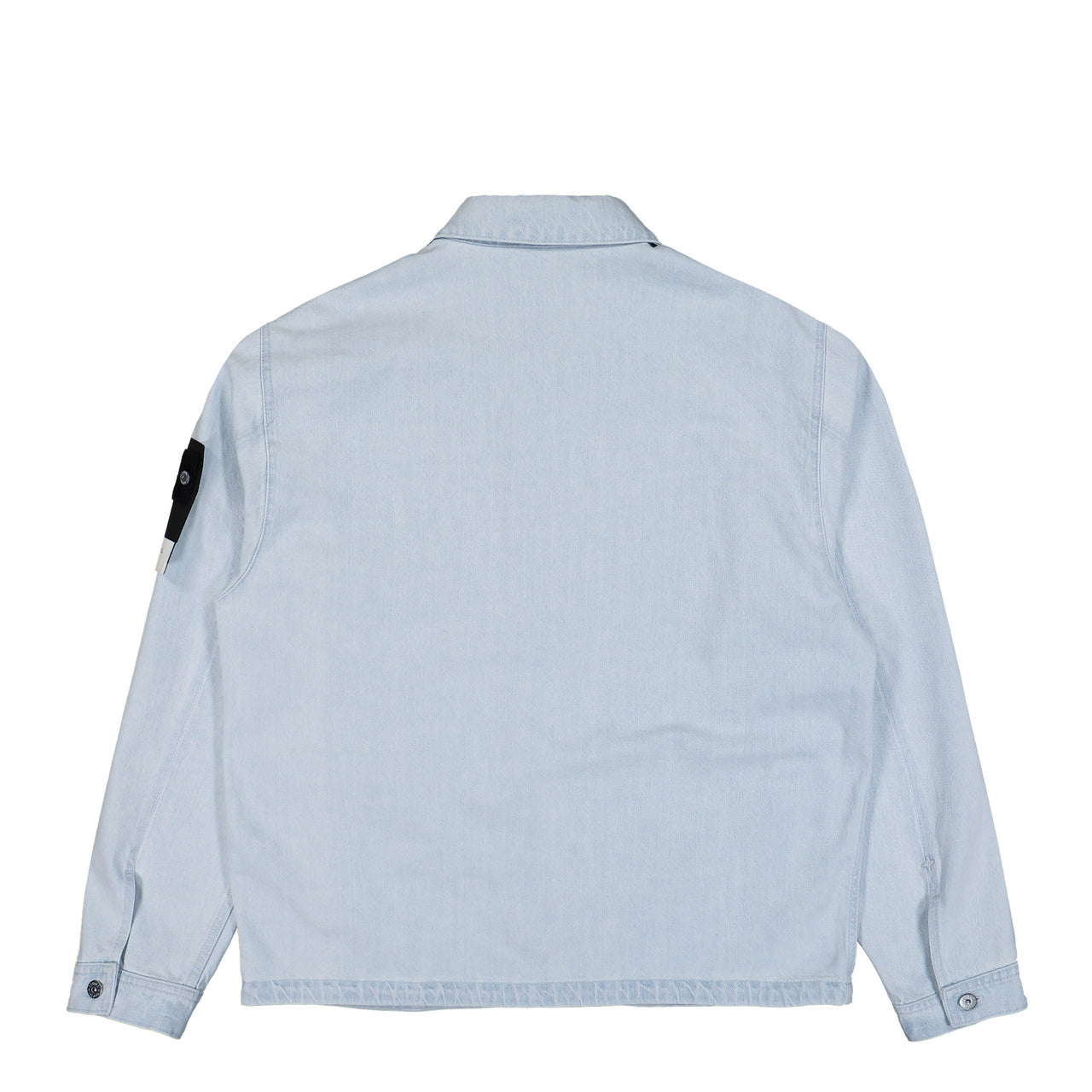 Stone Island Indigo Denim Ultra Bleached Biker Jacket Blue Extra Bleach Jackets L1S144100006-S00J9 VJ203 Detail View 1 | GATE
