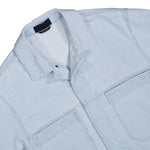 Stone Island Indigo Denim Ultra Bleached Biker Jacket Blue Extra Bleach Jackets L1S144100006-S00J9 VJ203 Detail View 3 | GATE
