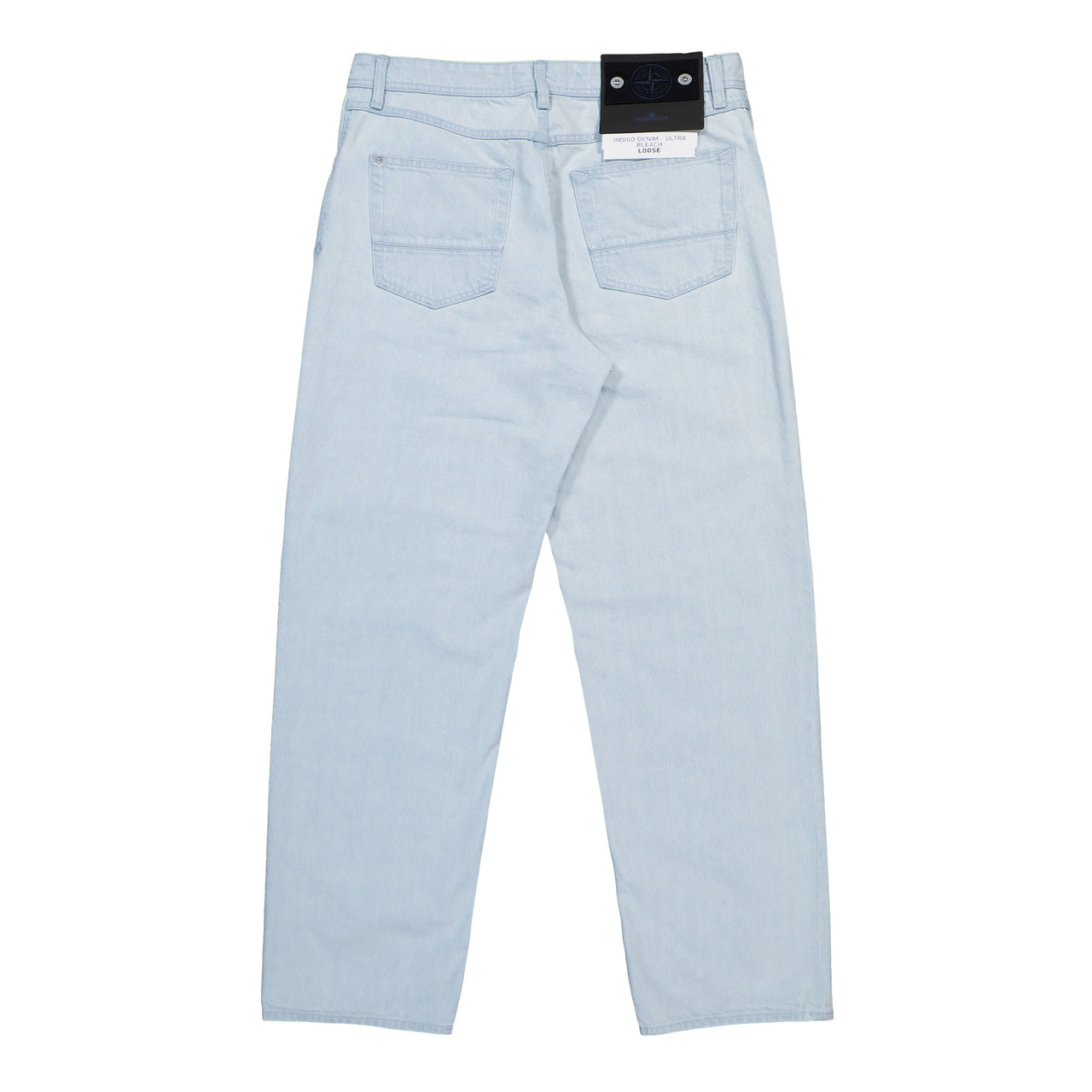 Stone Island Indigo Denim Ultra Bleach Pant Blue Extra Bleach Denim L1S14J100006-S00J9 VJ203 Detail View 1 | GATE
