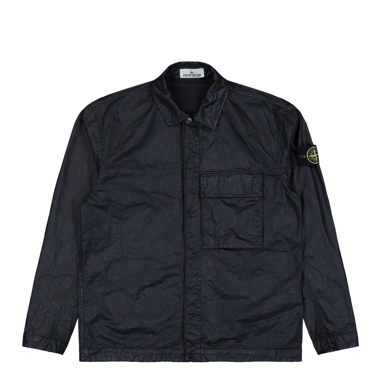 Stone Island Organic Look Nylon Panama-TC Shirt Black  Shirts L1S151200003-S0069 V0029 Detail View 1 | GATE
