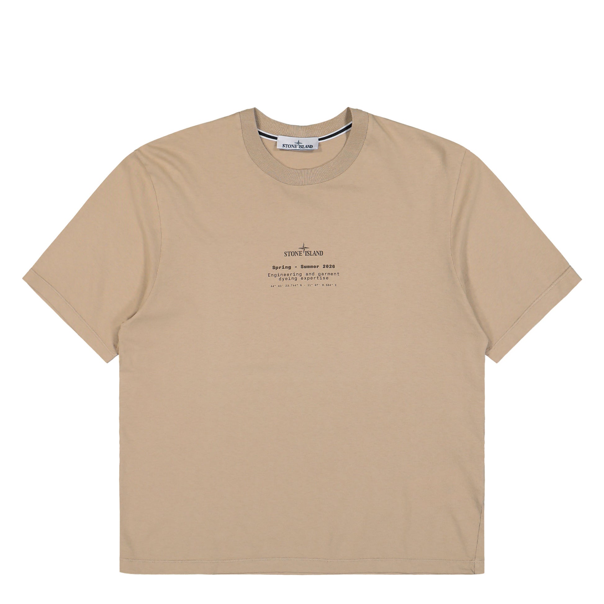 Stone Island Organic Cotton T-Shirt Desert T-Shirts L1S152100001-S0285 V009A Detail View 1 | GATE

