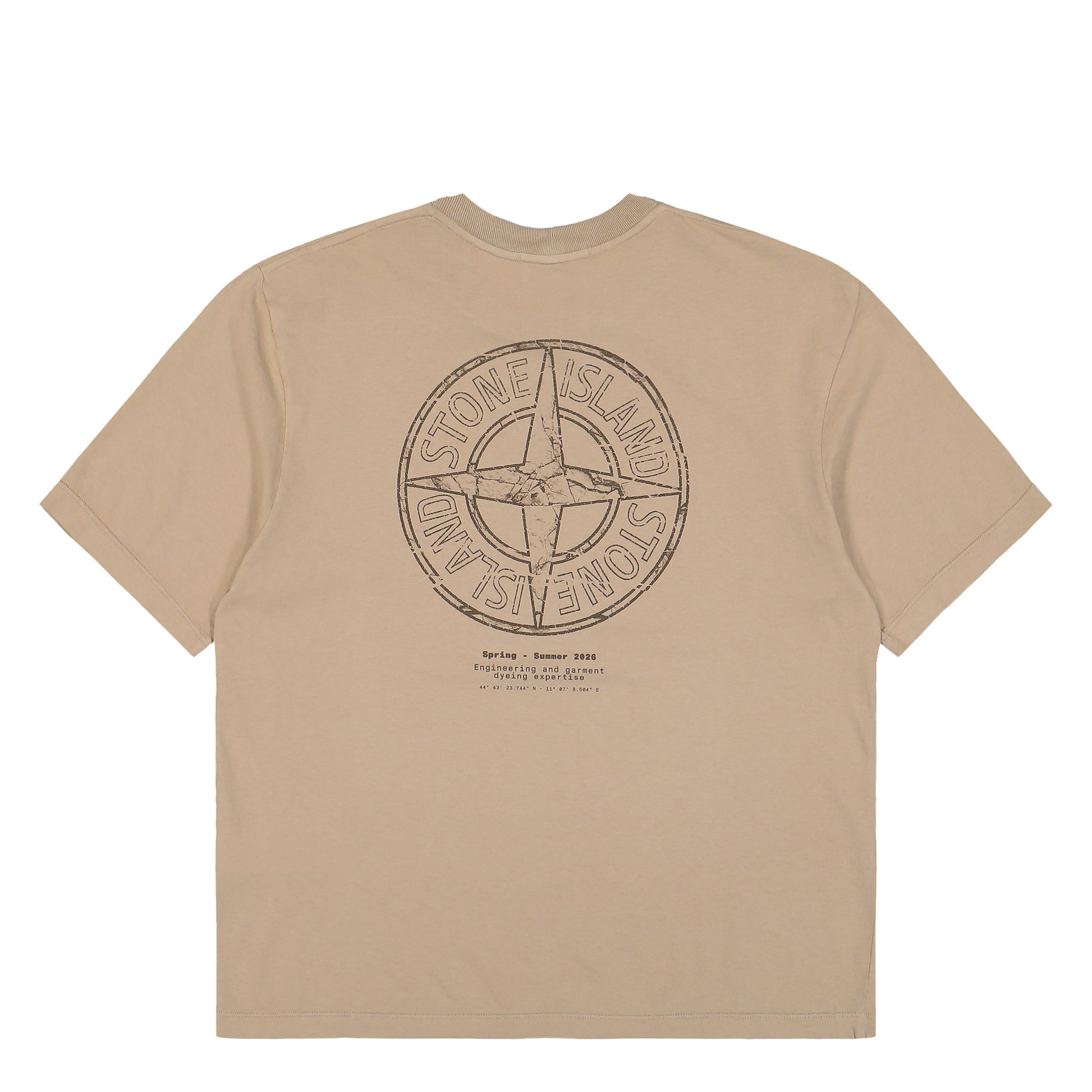 Stone Island Organic Cotton T-Shirt Desert T-Shirts L1S152100001-S0285 V009A Detail View 2 | GATE
