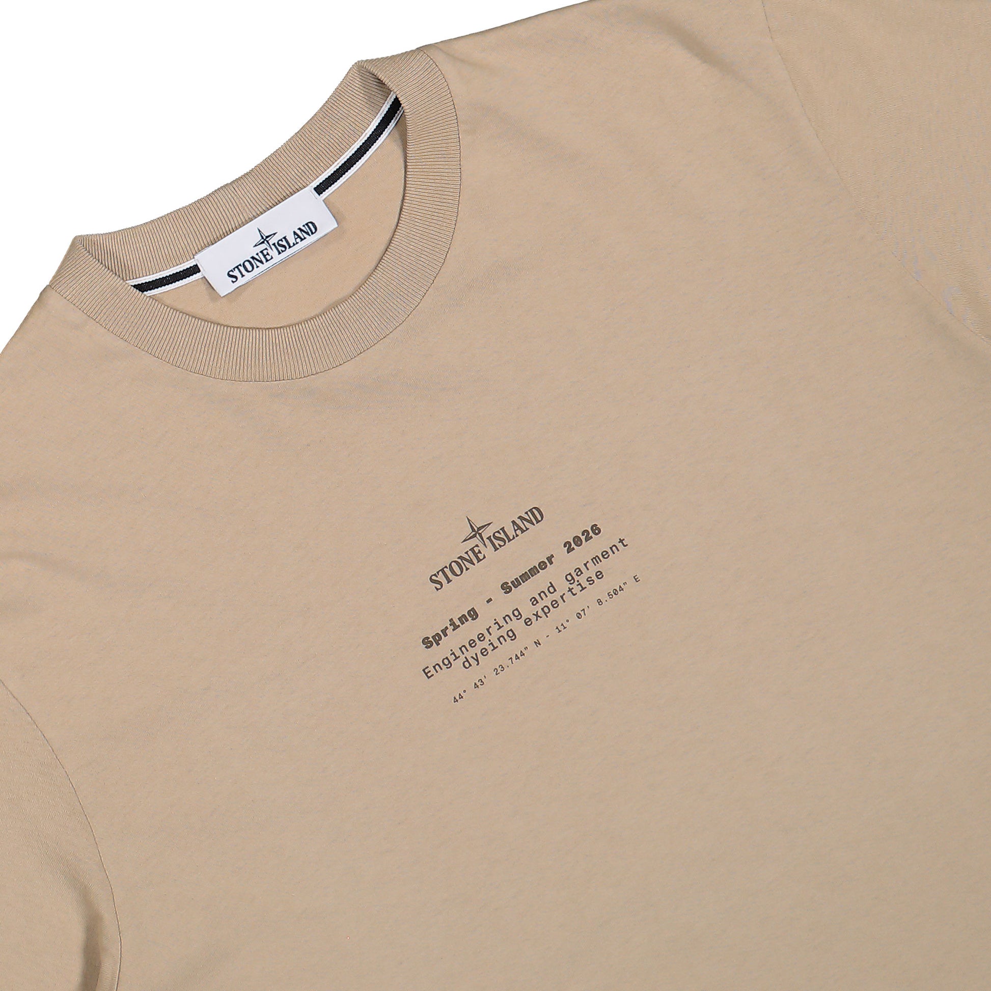Stone Island Organic Cotton T-Shirt Desert T-Shirts L1S152100001-S0285 V009A Detail View 3 | GATE
