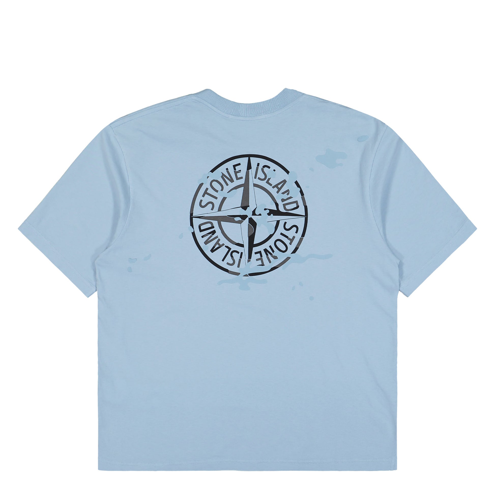 Stone Island Organic Cotton T-Shirt Dust Blue T-Shirts L1S152100001-S0E14 V004A Detail View 2 | GATE
