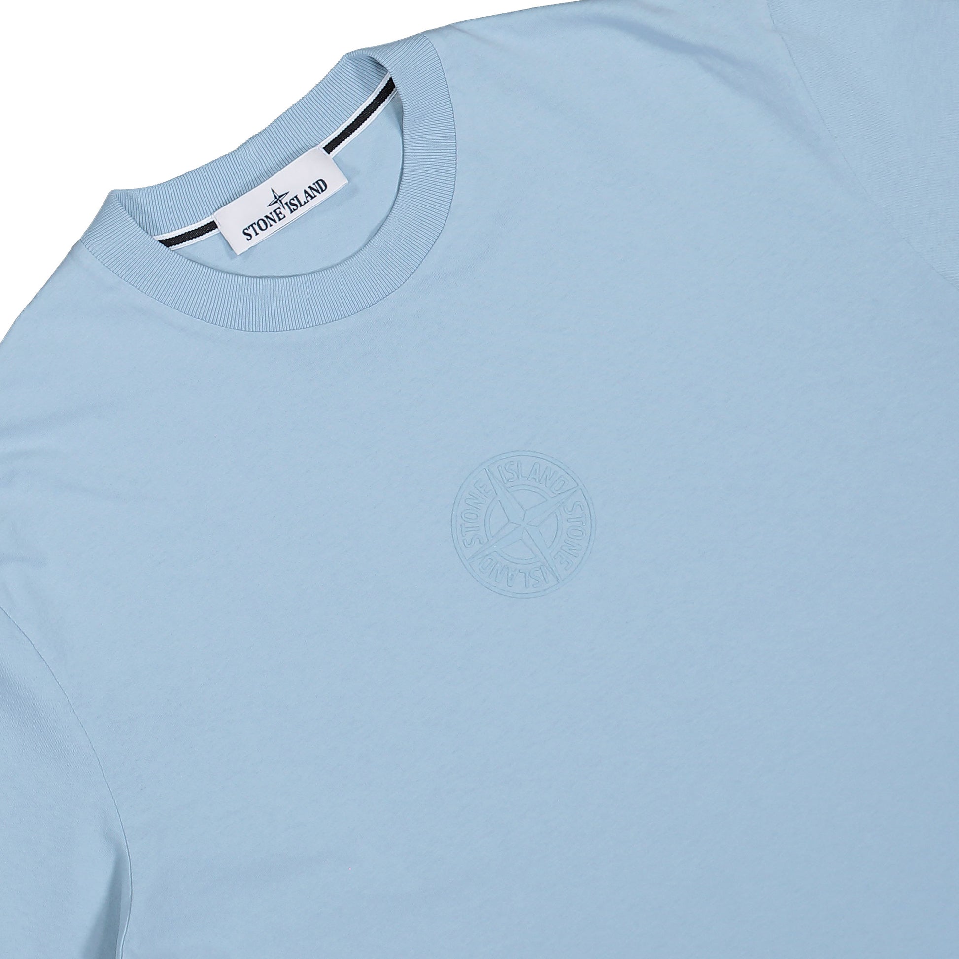 Stone Island Organic Cotton T-Shirt Dust Blue T-Shirts L1S152100001-S0E14 V004A Detail View 3 | GATE
