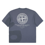 Stone Island Combed Organic Cotton T-Shirt Blue Grey T-Shirts L1S152100002-S0365 V002D Detail View 2 | GATE

