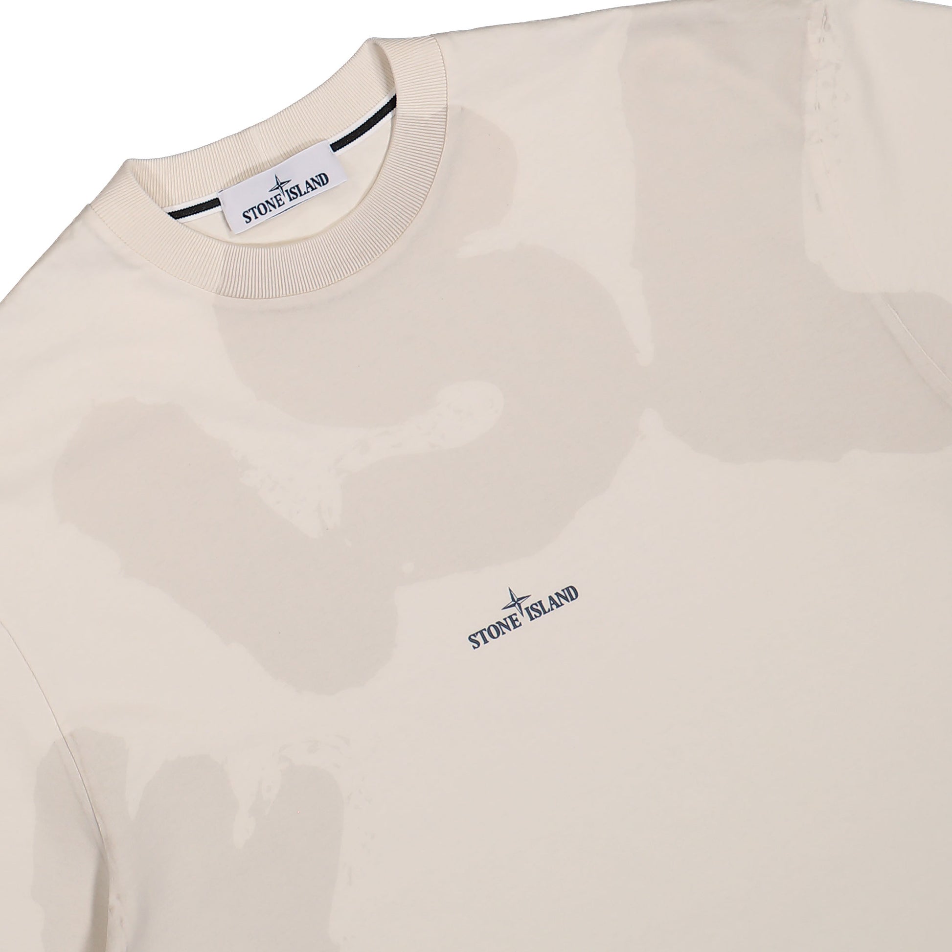 Stone Island Combed Organic Cotton T-Shirt Beige T-Shirts L1S152100002-S0365 V0093 Detail View 3 | GATE
