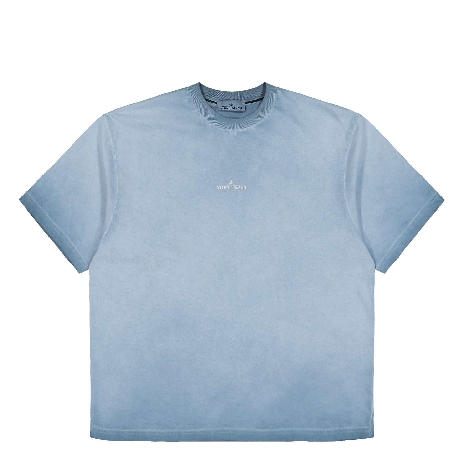 Stone Island SS T-Shirt Powder Blue T-Shirts L1S152100002-S0366 V004A Detail View 1 | GATE
