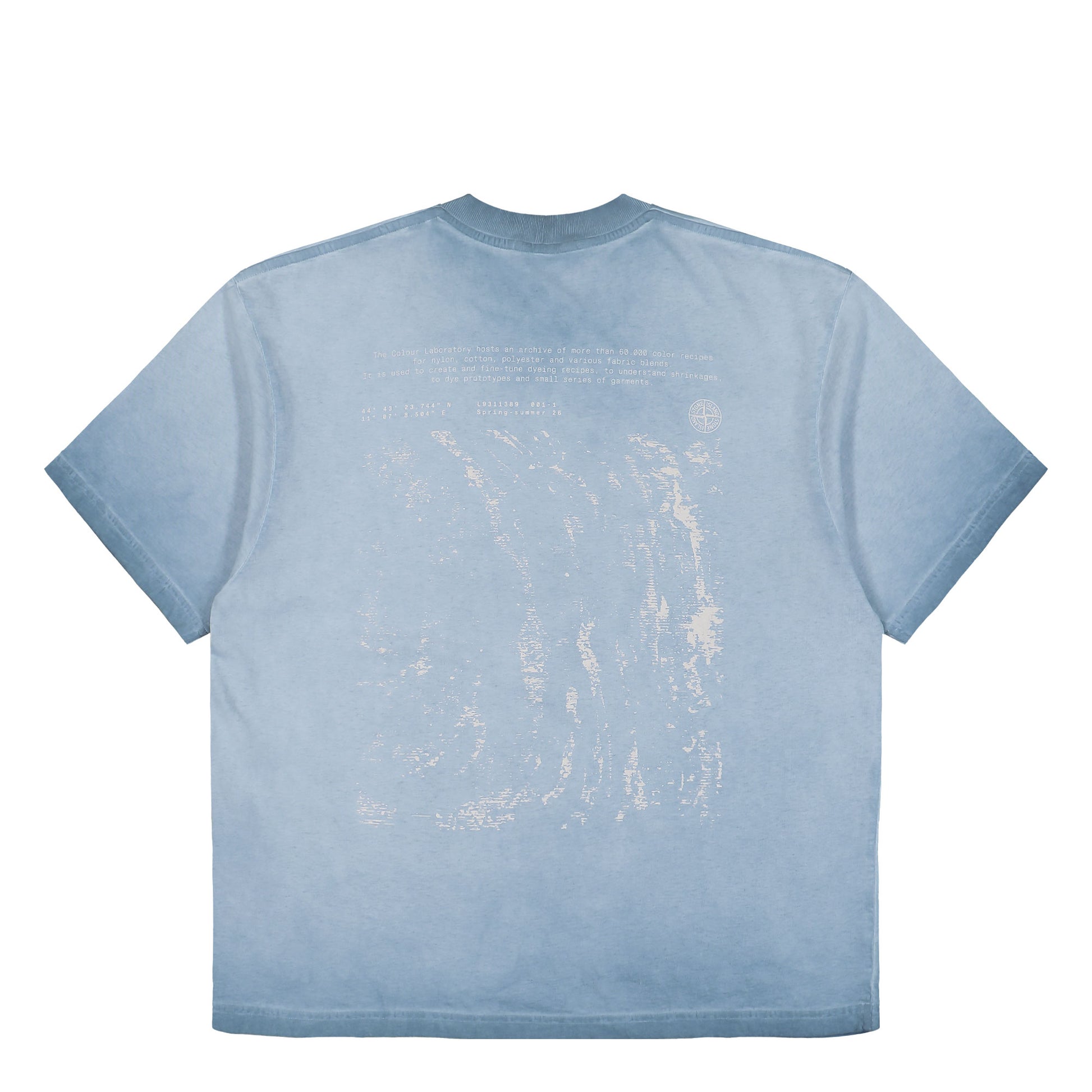 Stone Island SS T-Shirt Powder Blue T-Shirts L1S152100002-S0366 V004A Detail View 2 | GATE
