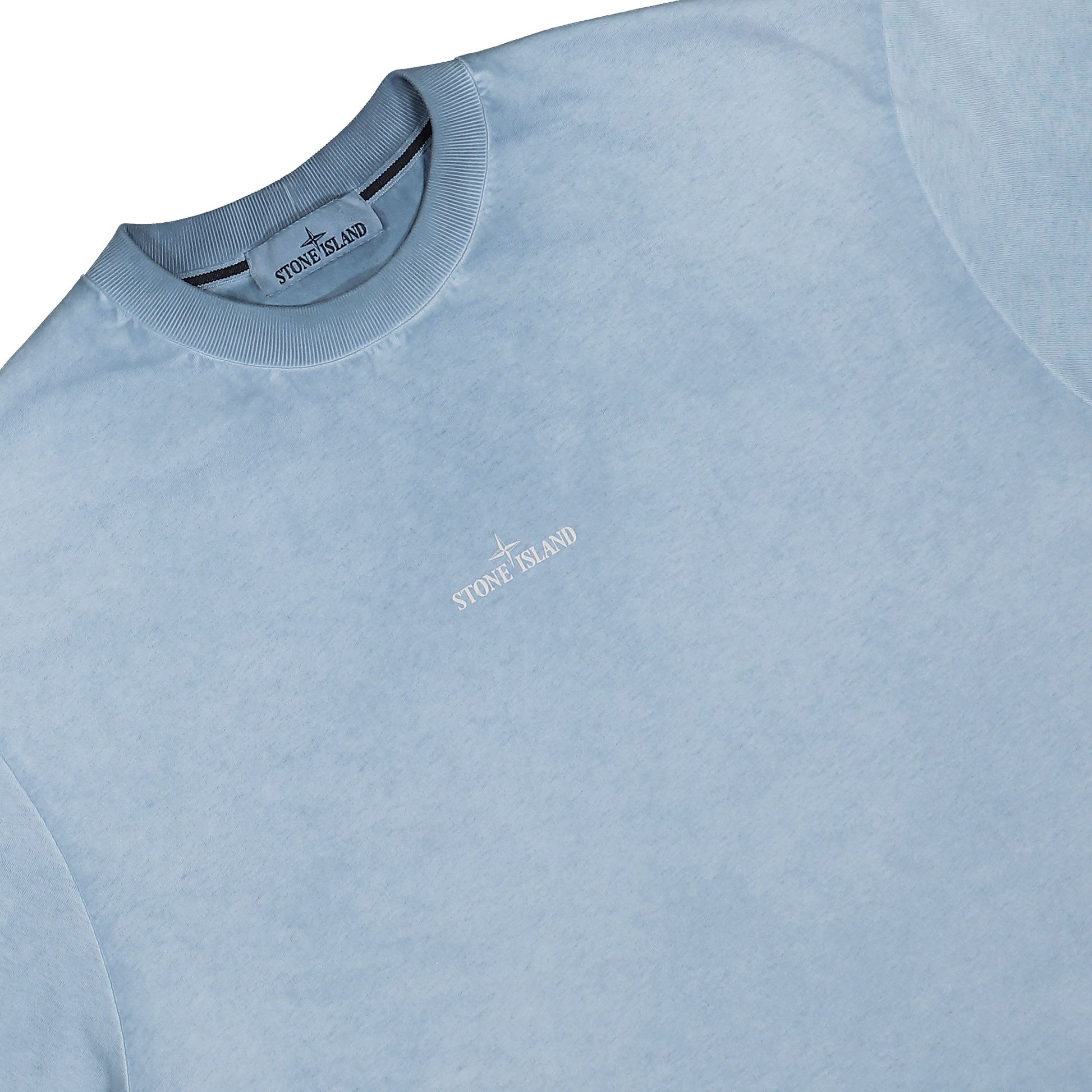 Stone Island SS T-Shirt Powder Blue T-Shirts L1S152100002-S0366 V004A Detail View 3 | GATE
