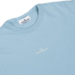 Stone Island Combed Organic Cotton Jersey T-Shirt Powder Blue T-Shirts L1S152100025-S0115 V004A  Detail View 3 | GATE
