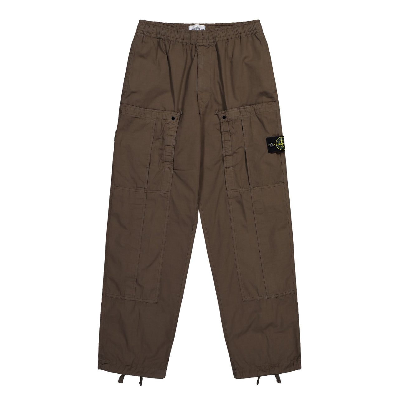 Stone Island Mercerised Organic Cotton Ripstop Cargo Pant Shadow Brown Pants L1S153100007-S0298 V007C Detail View 1 | GATE
