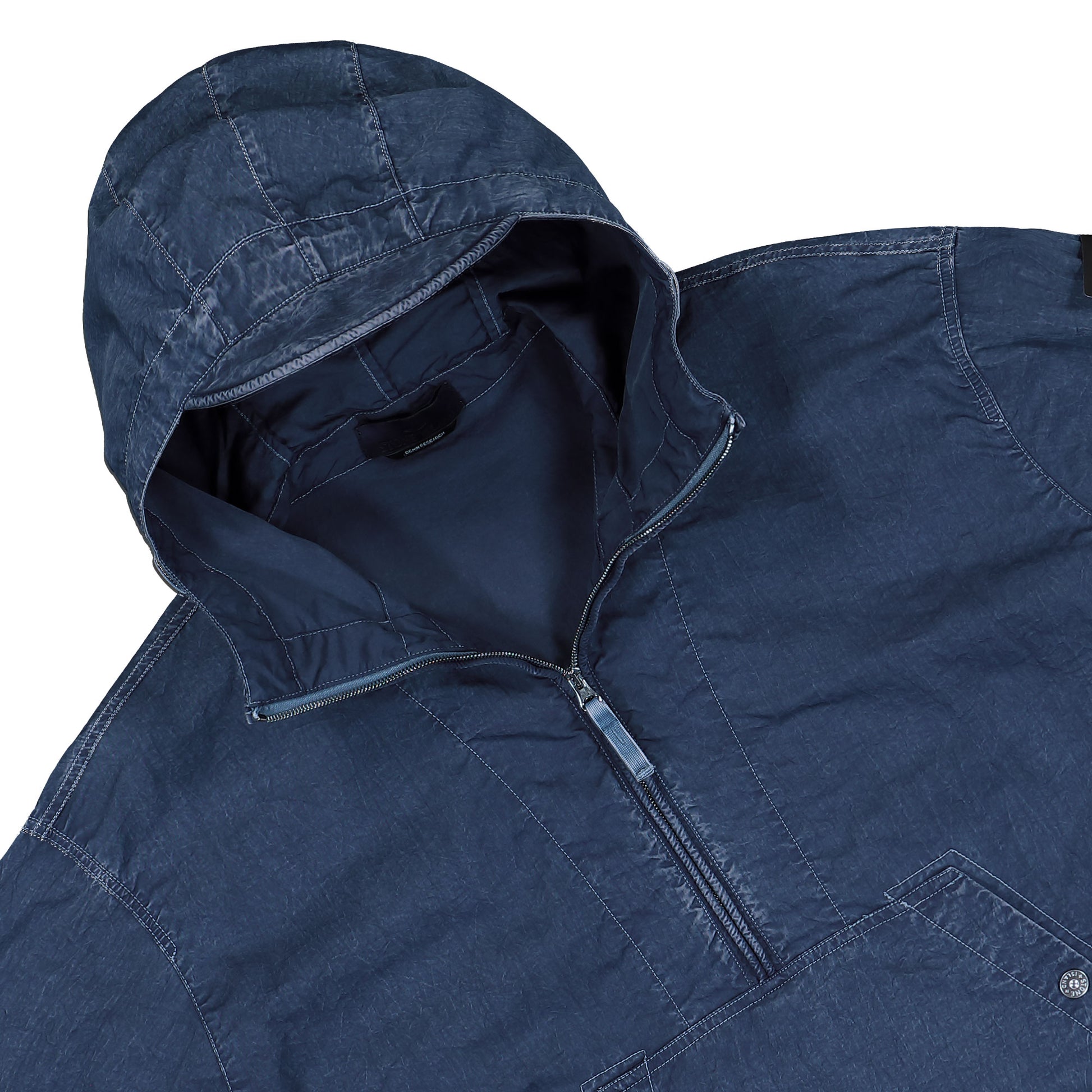 Stone Island Hollow Fibre Nylon Indigo TC Marmo Corrosion Jacket Indigo  Jackets L1S144100005-S0J19 V0021 Detail View 3 | GATE
