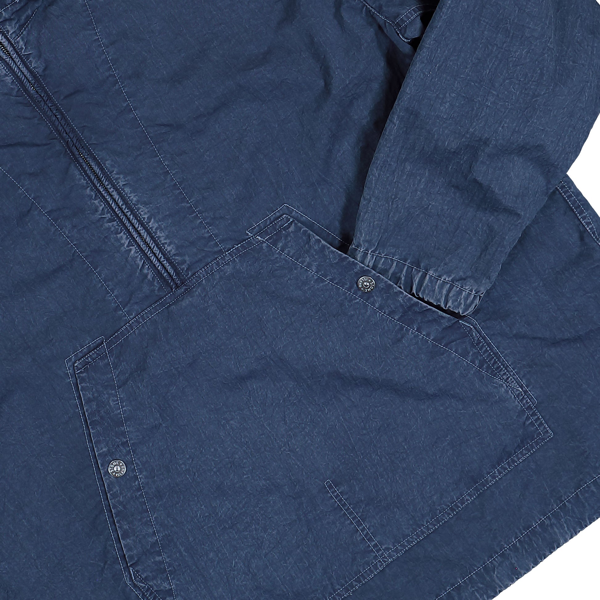 Stone Island Hollow Fibre Nylon Indigo TC Marmo Corrosion Jacket Indigo  Jackets L1S144100005-S0J19 V0021 Detail View 4 | GATE
