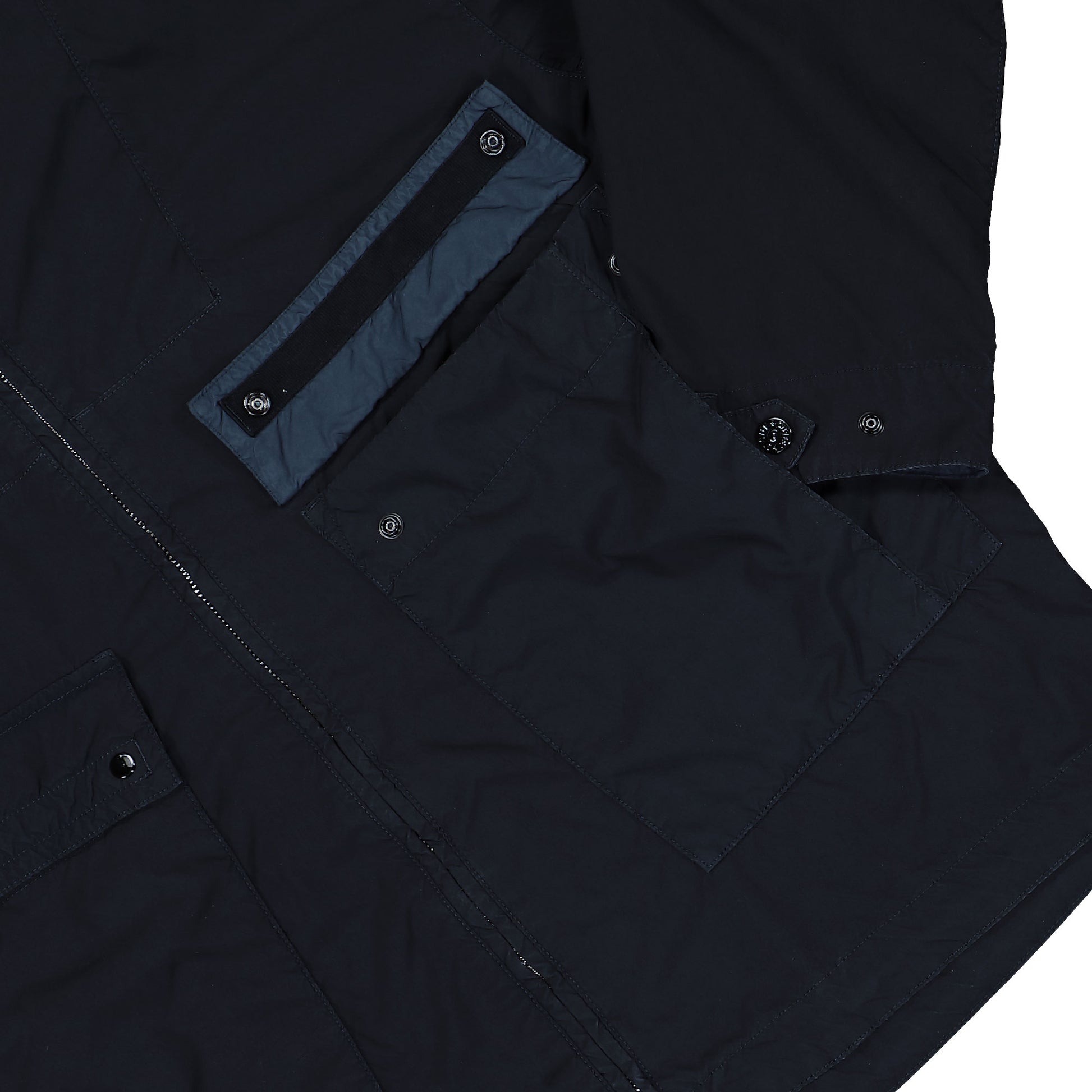 Stone Island Light Compact Zouch Poly-TC Parka Navy Blue Parka L1S154100052-S0042 V0020 Detail View 4 | GATE
