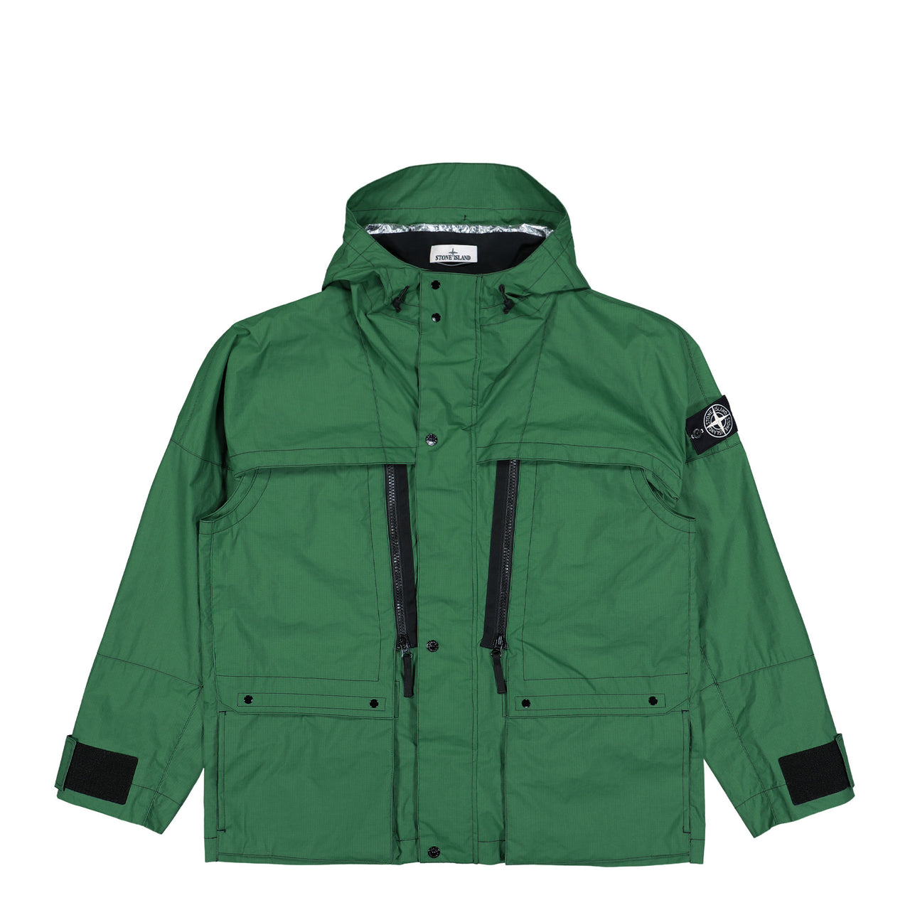 Stone Island Metal Lamina Ripstop Heat Reactive Short Parka Malachite  Parka L1S154100061-S0356 V005H Detail View 1 | GATE
