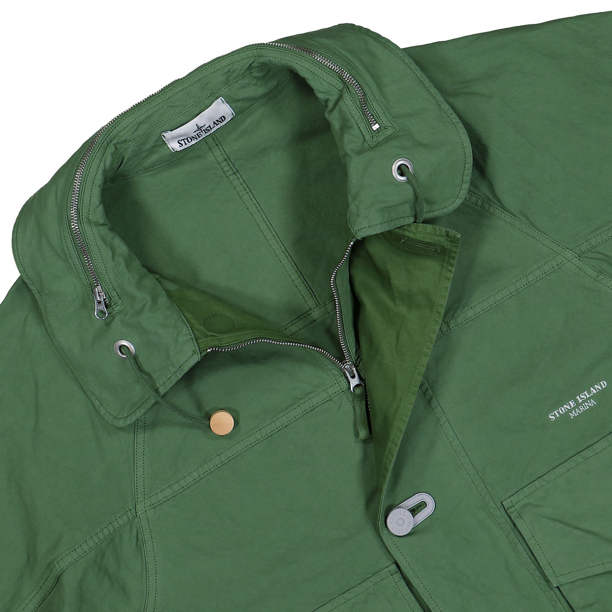 Stone Island Nyco Panama TC S.I. Marina Jacket Quartz Green Jackets L1S154100075-S0X27 V005I Detail View 3 | GATE
