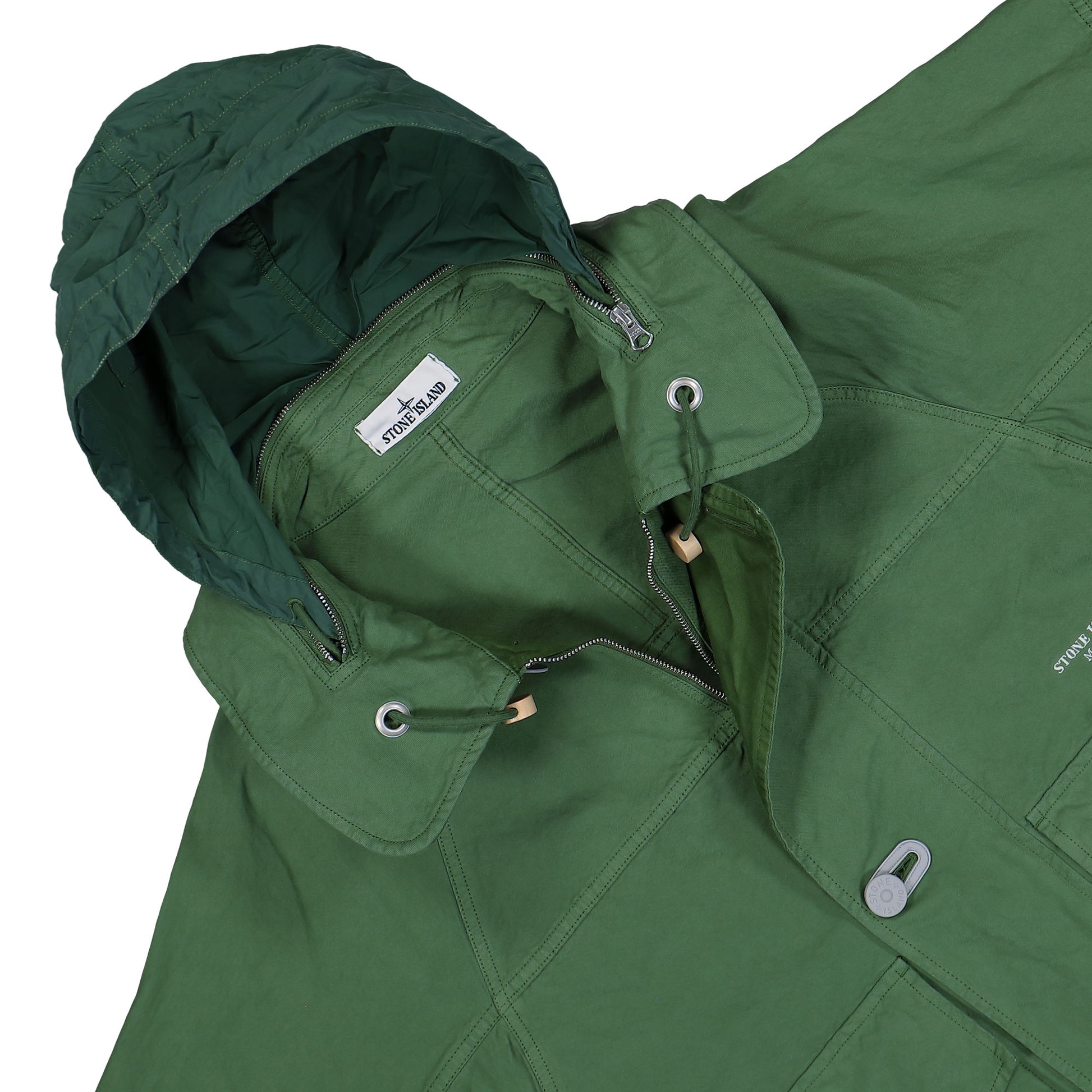 Stone Island Nyco Panama TC S.I. Marina Jacket Quartz Green Jackets L1S154100075-S0X27 V005I Detail View 4 | GATE
