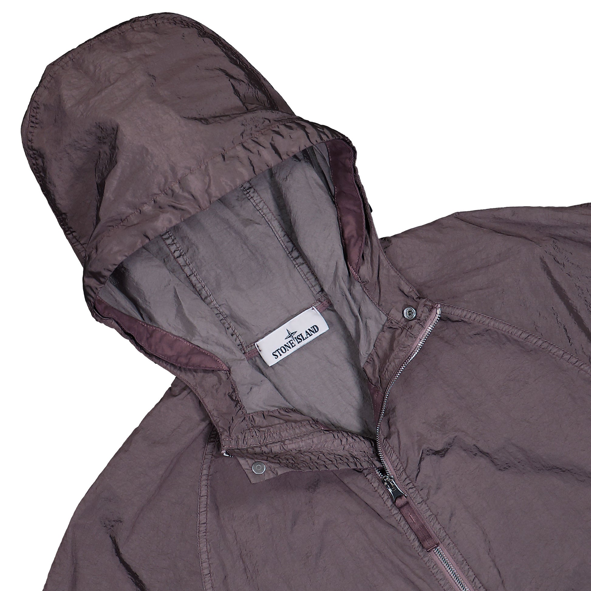 Stone Island Nylon Metal Watro Short Parka Purple Grey Jackets L1S154100119-S0020 V008F Detail View 3 | GATE
