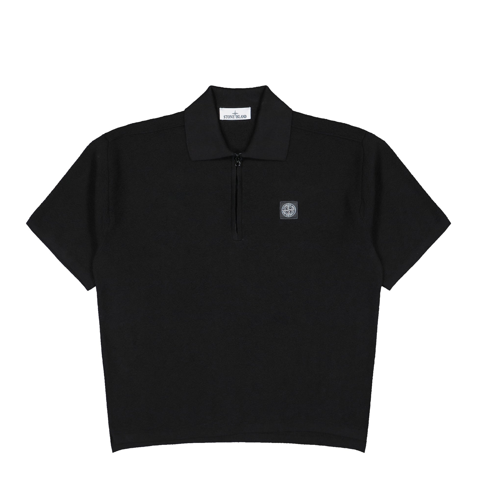 Stone Island Light Raw Hand Organic Cotton SS Polo Black  Shirts L1S155100021-S01B9 V0029  Detail View 1 | GATE
