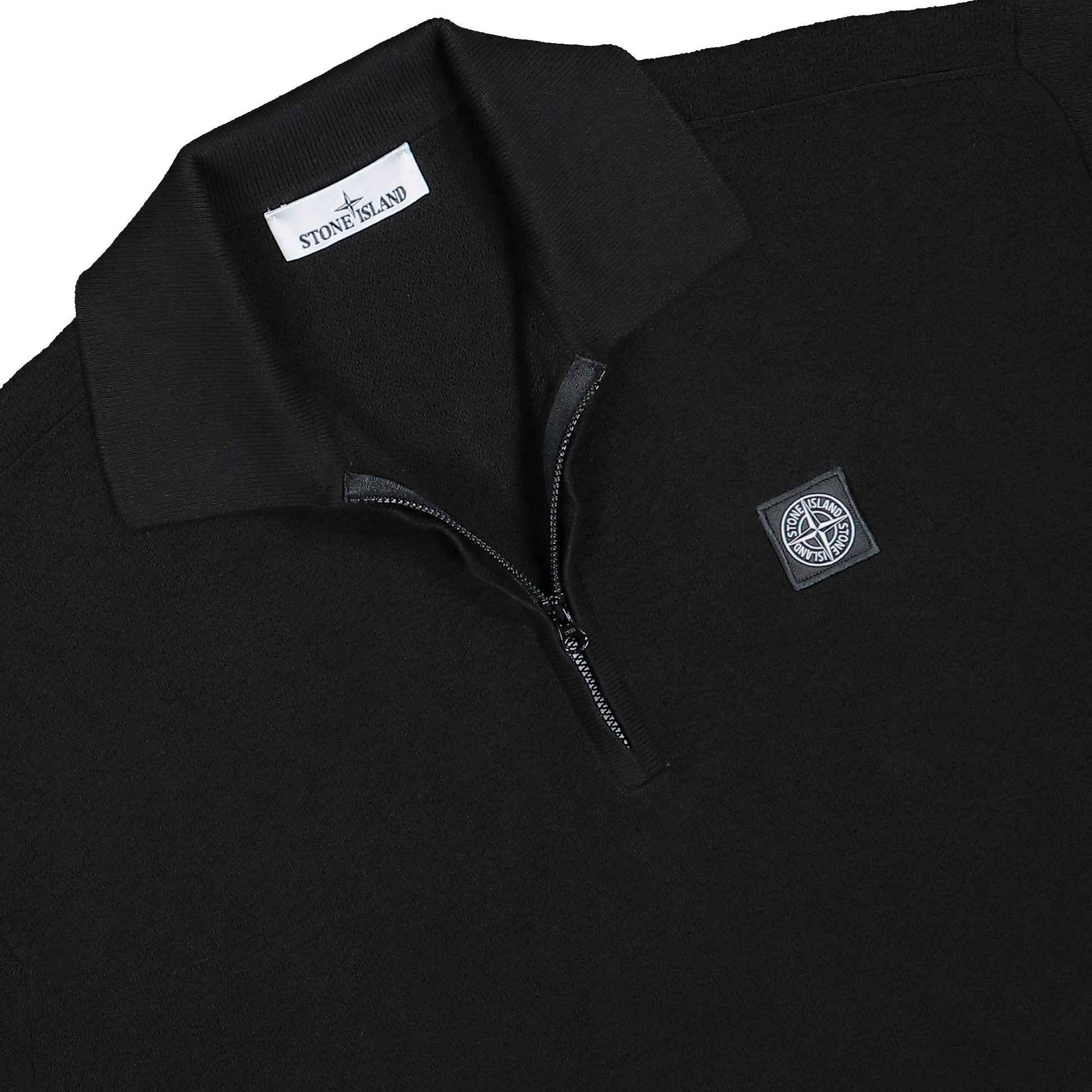 Stone Island Light Raw Hand Organic Cotton SS Polo Black  Shirts L1S155100021-S01B9 V0029  Detail View 3 | GATE
