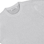 Stone Island Plated Rib Cotton Boucle Crewneck Melange Pearl Grey Sweatshirts L1S155100033-S0N12 V0M61 Detail View 3 | GATE
