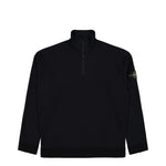 Stone Island Relaxed Fit Quarter Zip Knit LS Polo Black Sweatshirts L1S155100049-S01B0 V0029 Detail View 1 | GATE
