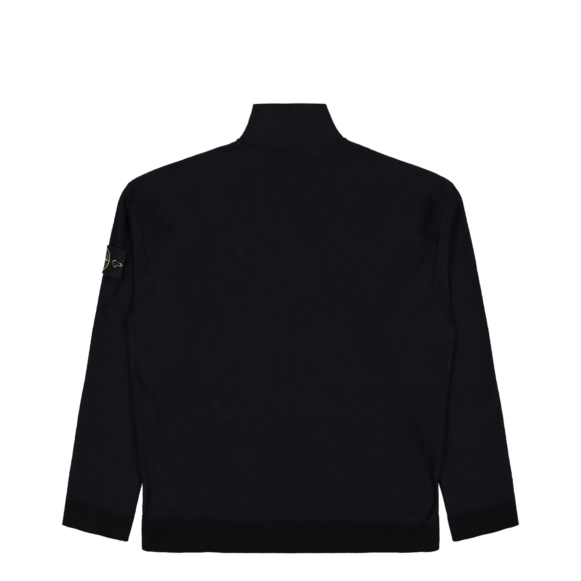 Stone Island Relaxed Fit Quarter Zip Knit LS Polo Black Sweatshirts L1S155100049-S01B0 V0029 Detail View 2 | GATE
