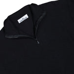 Stone Island Relaxed Fit Quarter Zip Knit LS Polo Black Sweatshirts L1S155100049-S01B0 V0029 Detail View 3 | GATE
