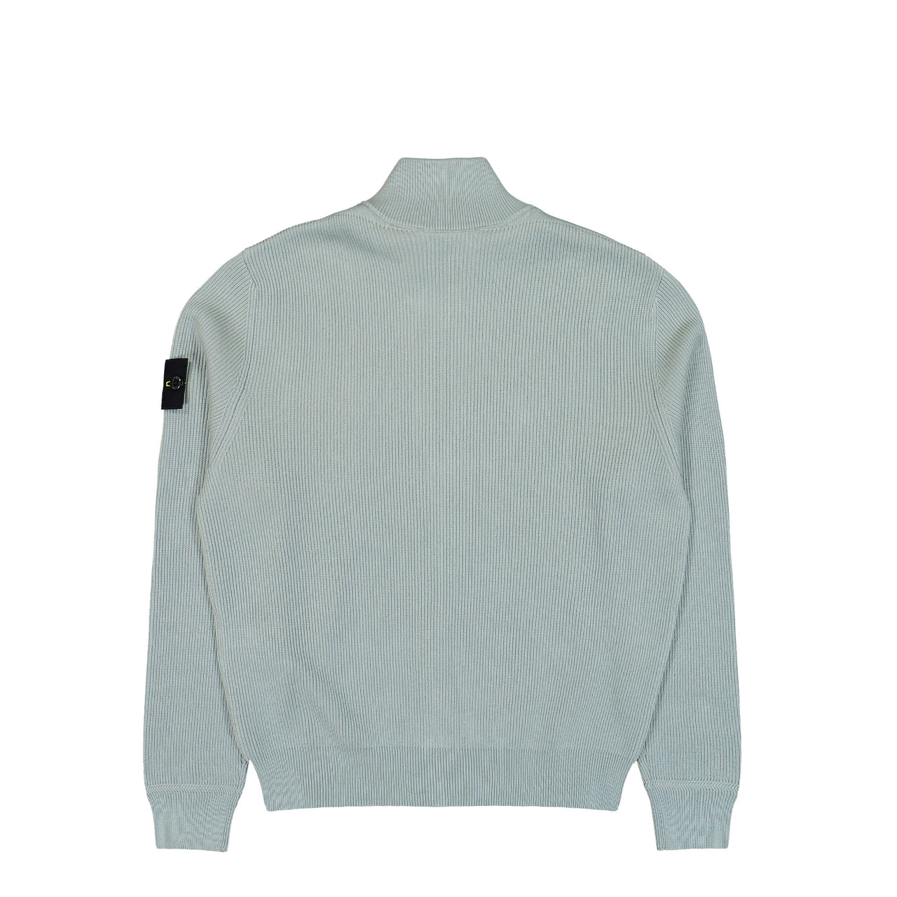 Stone Island Ribbed Soft Organic Cotton Zip Up Cardigan Sage  Cardigans L1S155100126-S00D8 V0055 Detail View 1 | GATE
