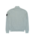 Stone Island Ribbed Soft Organic Cotton Zip Up Cardigan Sage  Cardigans L1S155100126-S00D8 V0055 Detail View 2 | GATE
