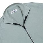 Stone Island Ribbed Soft Organic Cotton Zip Up Cardigan Sage  Cardigans L1S155100126-S00D8 V0055 Detail View 3 | GATE
