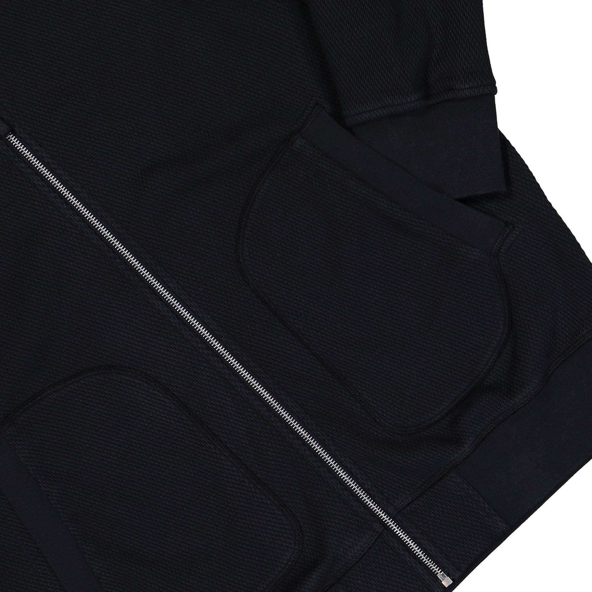 Stone Island Mesh Stich Organic Cotton Fleece Jacket Black  Tracksuit Tops L1S156100014-S0297 V0029 Detail View 4 | GATE
