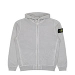 Stone Island Malfile Fleece Old Effect Zip Up Hoodie Sweater Pearl Grey Tracksuit Tops L1S156100032-S0060 V0161 Detail View 1 | GATE

