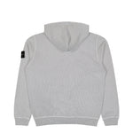 Stone Island Malfile Fleece Old Effect Zip Up Hoodie Sweater Pearl Grey Tracksuit Tops L1S156100032-S0060 V0161 Detail View 2 | GATE
